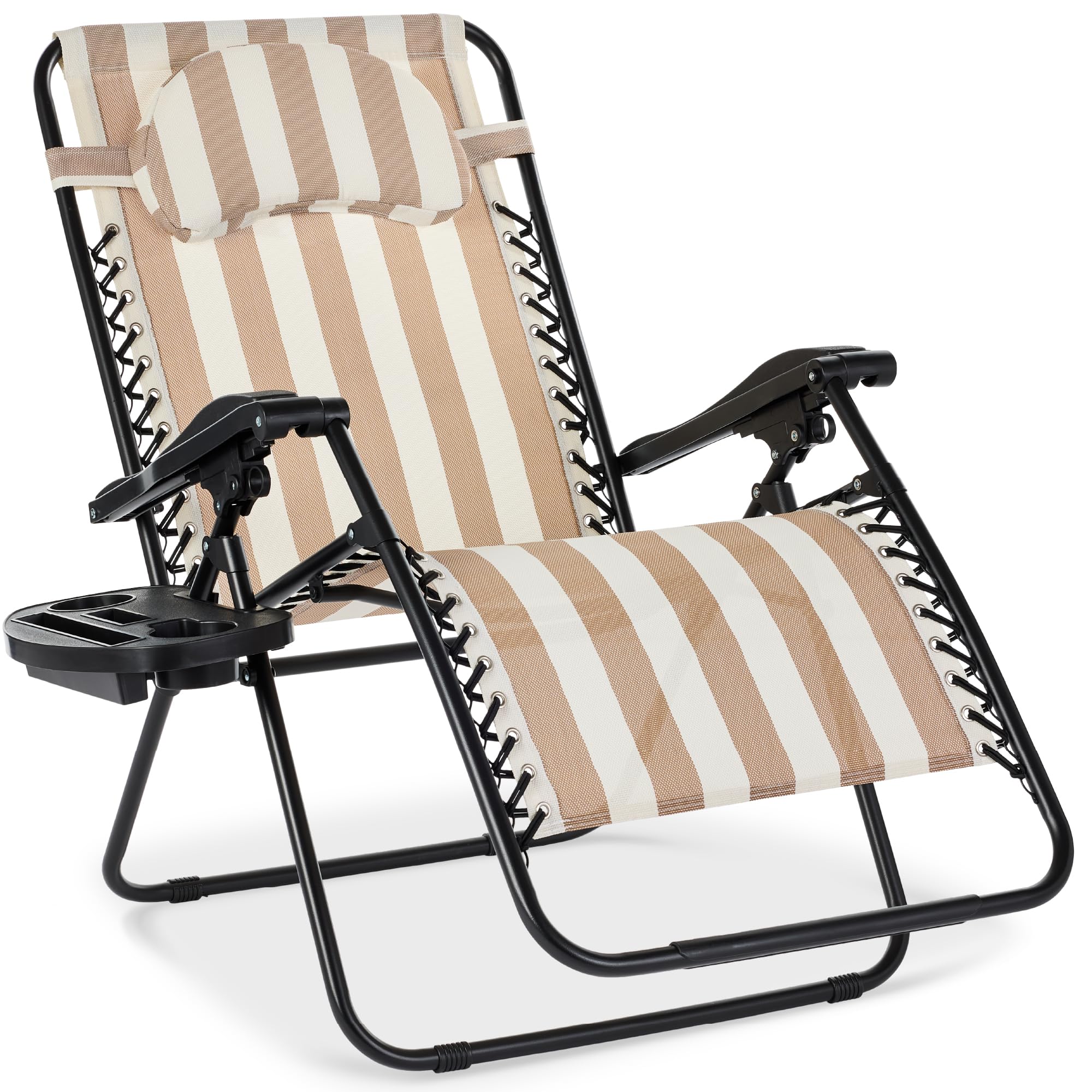 Best Choice Products Oversized Zero Gravity Chair, Folding Outdoor Patio Lounge Recliner w/Cup Holder Accessory Tray, Pillow - T