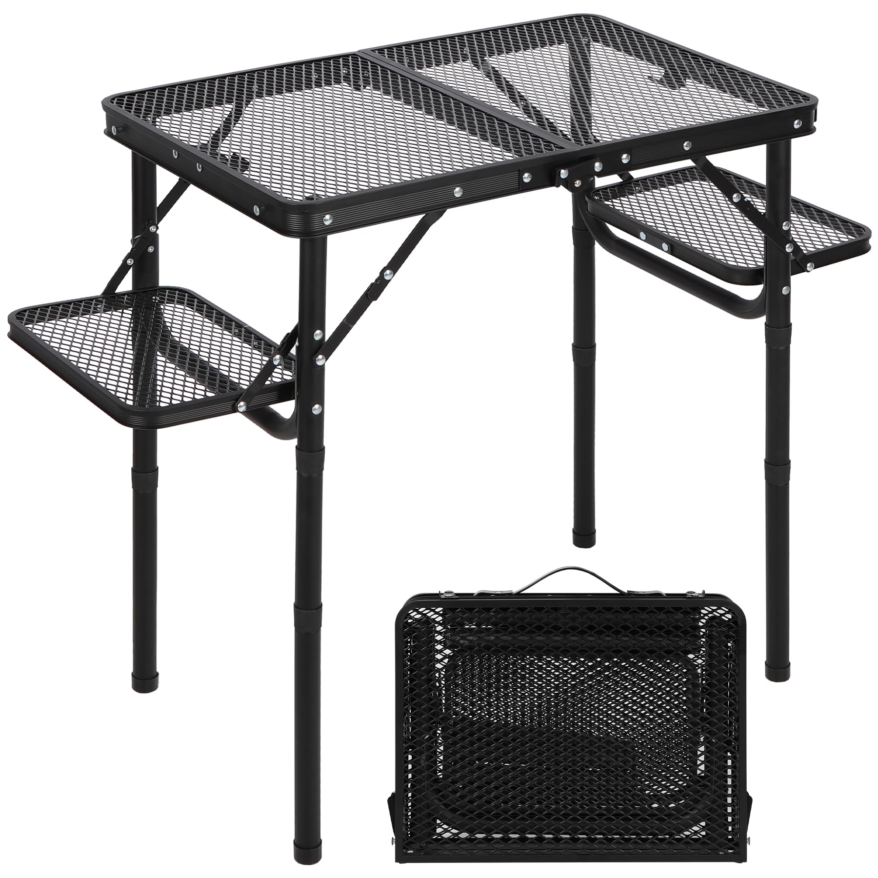 RedSwing Folding Grill Table with Extra Space, Adjustable Height Portable Small Stand Table for Outdoor Indoor Camping Picnic BB