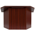 Flash Furniture Mysta Portable Tabletop Lectern with Hinged Foldable Base and Slanted Tabletop in Mahogany