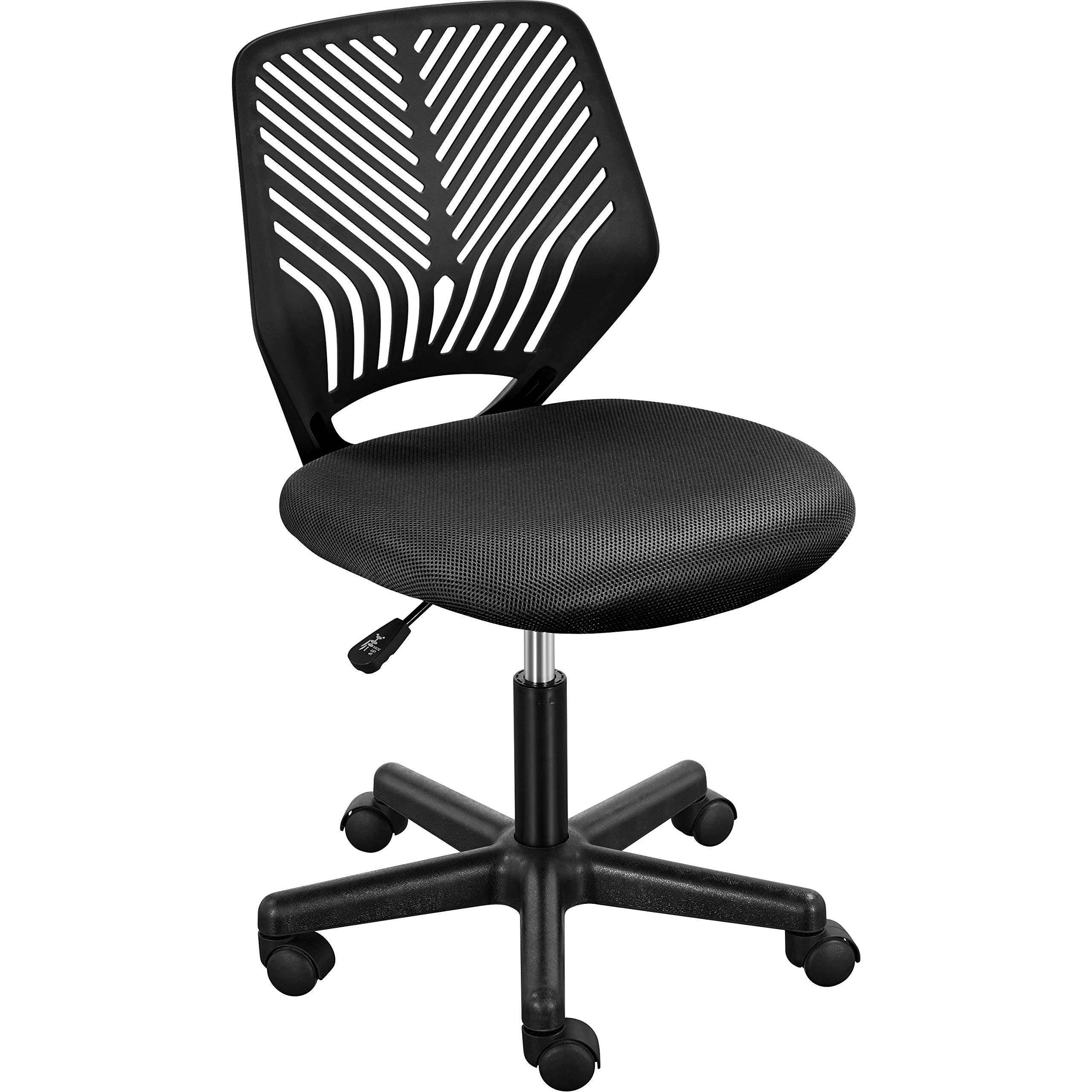 Yaheetech Students Cute Desk Chair Low-Back Armless Study Chair w/Lumbar Support Adjustable Swivel Chair in Home Bedroom School,