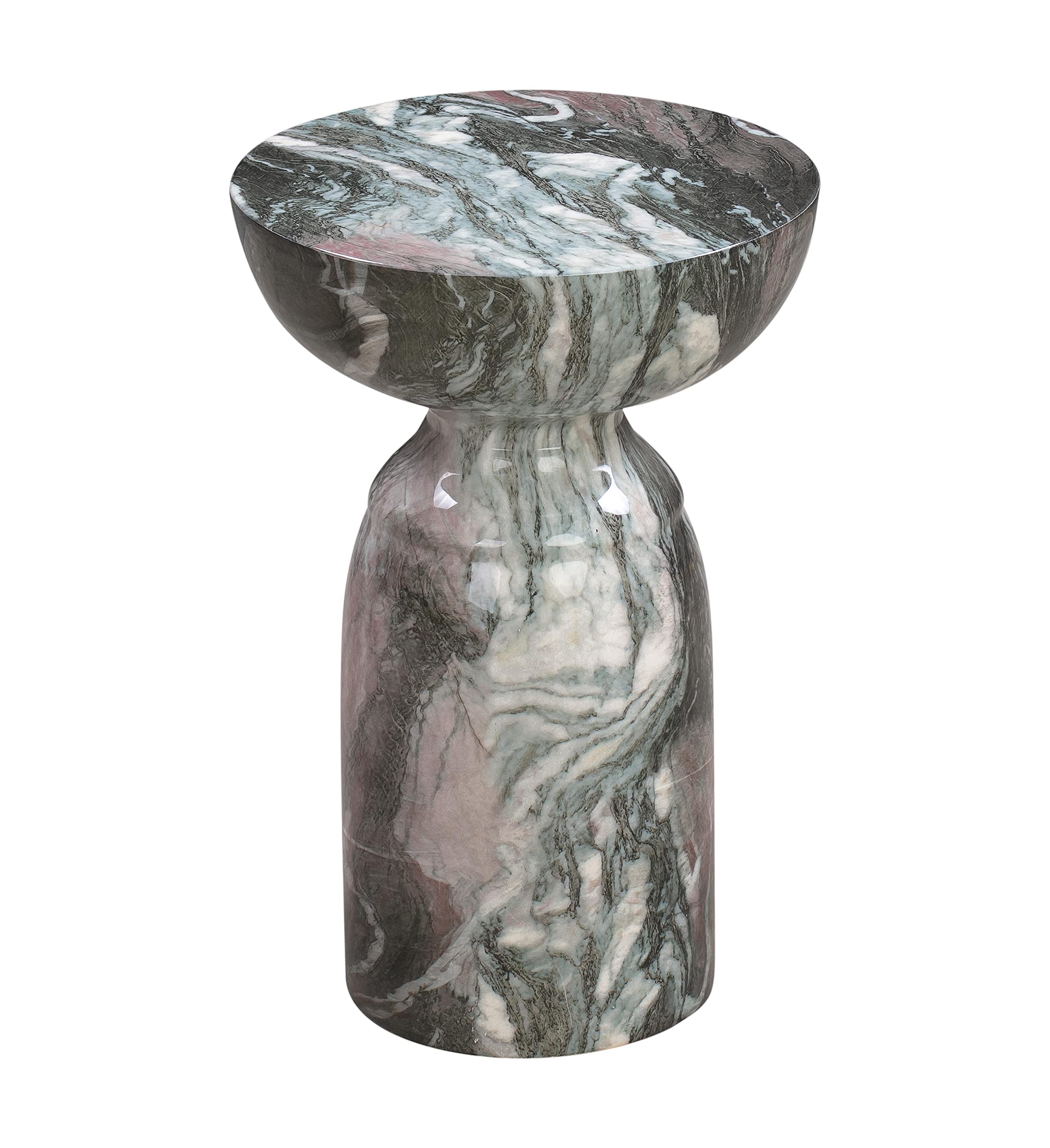 Tov Furniture Rue Marble Side Table (Grey and Lush)