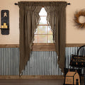 VHC Brands, Black Check, Cotton, 84x36x18, Scalloped Prairie Long Panel, Set of 2, Black