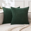 MIULEE Winter Pack of 2 Corduroy Soft Soild Decorative Square Throw Pillow Covers Set Cushion Cases Pillowcases for Sofa Bedroom