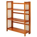 Casual Home 3-Shelf Folding Stackable Bookcase (27.5 Wide)-Honey Oak