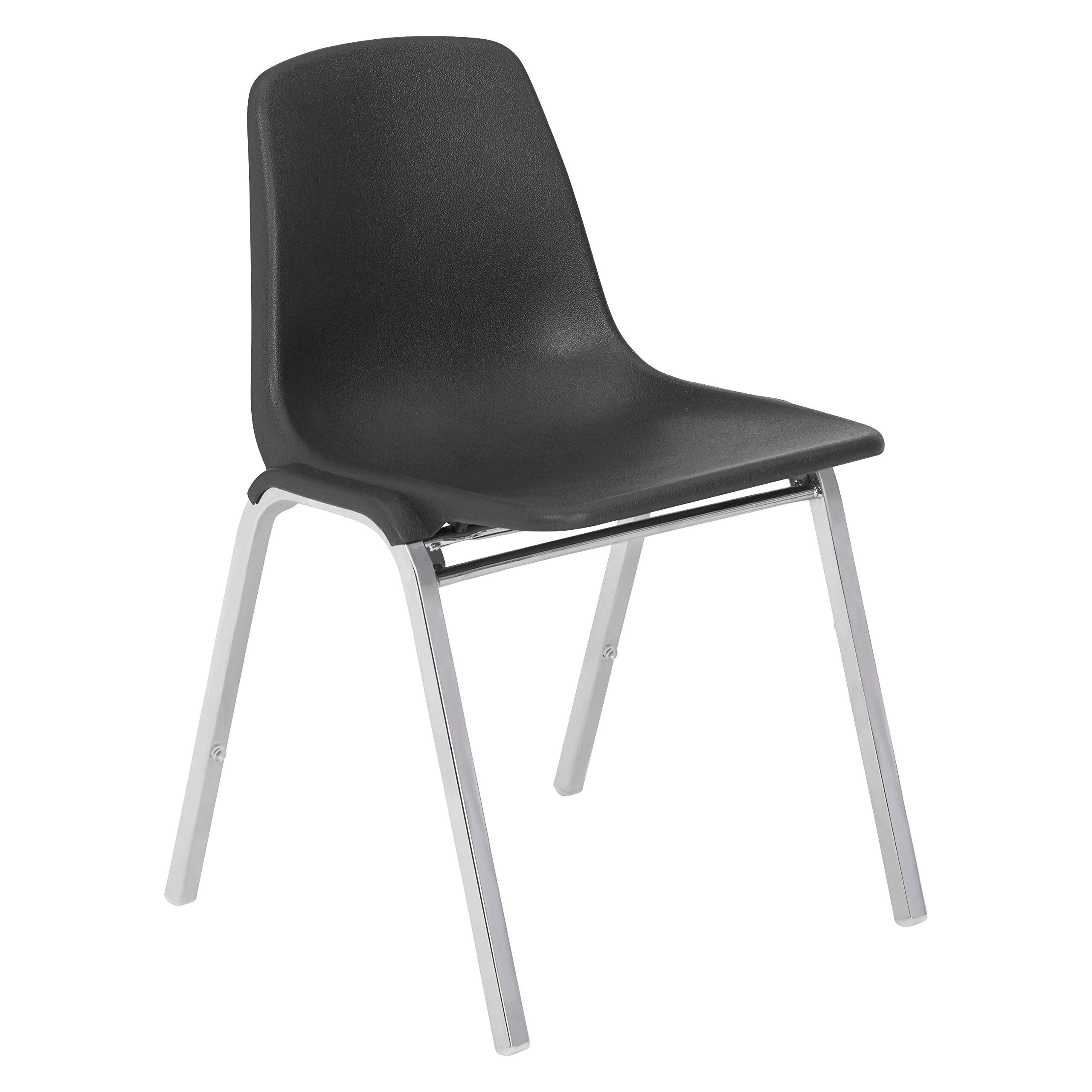 NPS 8125 Polyshell Stack Chair, 300 lbs Weight Capacity, 9-1/4 Length x 19-1/4 Width x 31 Height, Navy Blue