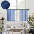 MRTREES Short Sheer Curtains 24 inch Length Kitchen Tier Curtains Light Filtering Rod Pocket Voile Cafe Curtains for Living Room