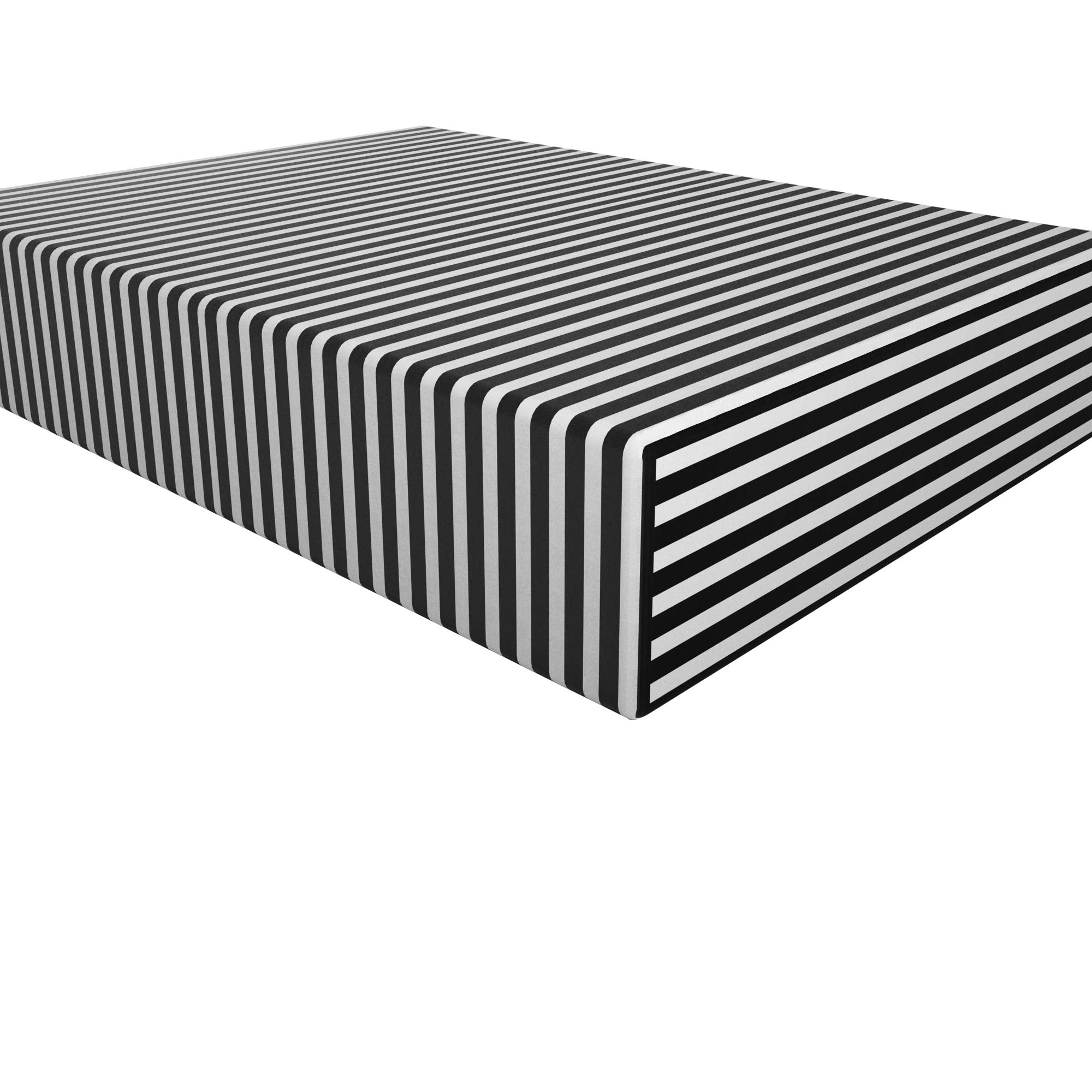 NTBAY Twin Extra-Long Fitted Sheet Only - Brushed Microfiber Deep Pocket Striped Fitted Sheet - Soft, Wrinkle-Free, Fade-Resista