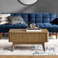 mopio Brooklyn Lift Top Coffee Table for Living Room, Mid Century, Modern Farmhouse with Lifting Tabletop & Hidden Storage, Flut