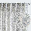 jinchan Floral Curtains Linen Curtains for Living Room Blue French Country Farmhouse Curtains 84 Inches Long Light Filtering Win