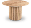 Meridian Furniture 248Travertine-DT48 Genoa Collection Art Deco Dining Table with Handcrafted Genuine Travertine, Natural Traver