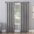 No. 918 Trevor Heathered Texture Semi-Sheer Tab Top Curtain Single Panel, 40 x 63, Silver Gray