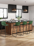 Aowos Bar Stools Set of 4, 30 Inches Counter Height Bar Stools with Back, Modern Faux Leather Barstools with Metal Legs and Foot