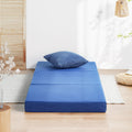 Olee Sleep Tri-Folding Memory Foam Mattress Topper, 4 Inch Gel Folding Mattress for Camping, Foldable Guest Bed, Washable Cover,