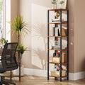 TUTOTAK Bookshelf, 6-Tier Tall Book Shelf, Narrow Bookcase for Small Space, DIY Stackable Bookshelf, for Living Room, Office, St