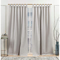 Nicole Miller New York Peterson Cotton Blend Tuxedo Tab Top Light Filtering Curtain Panels, 54x 84, Silver, Set of 2