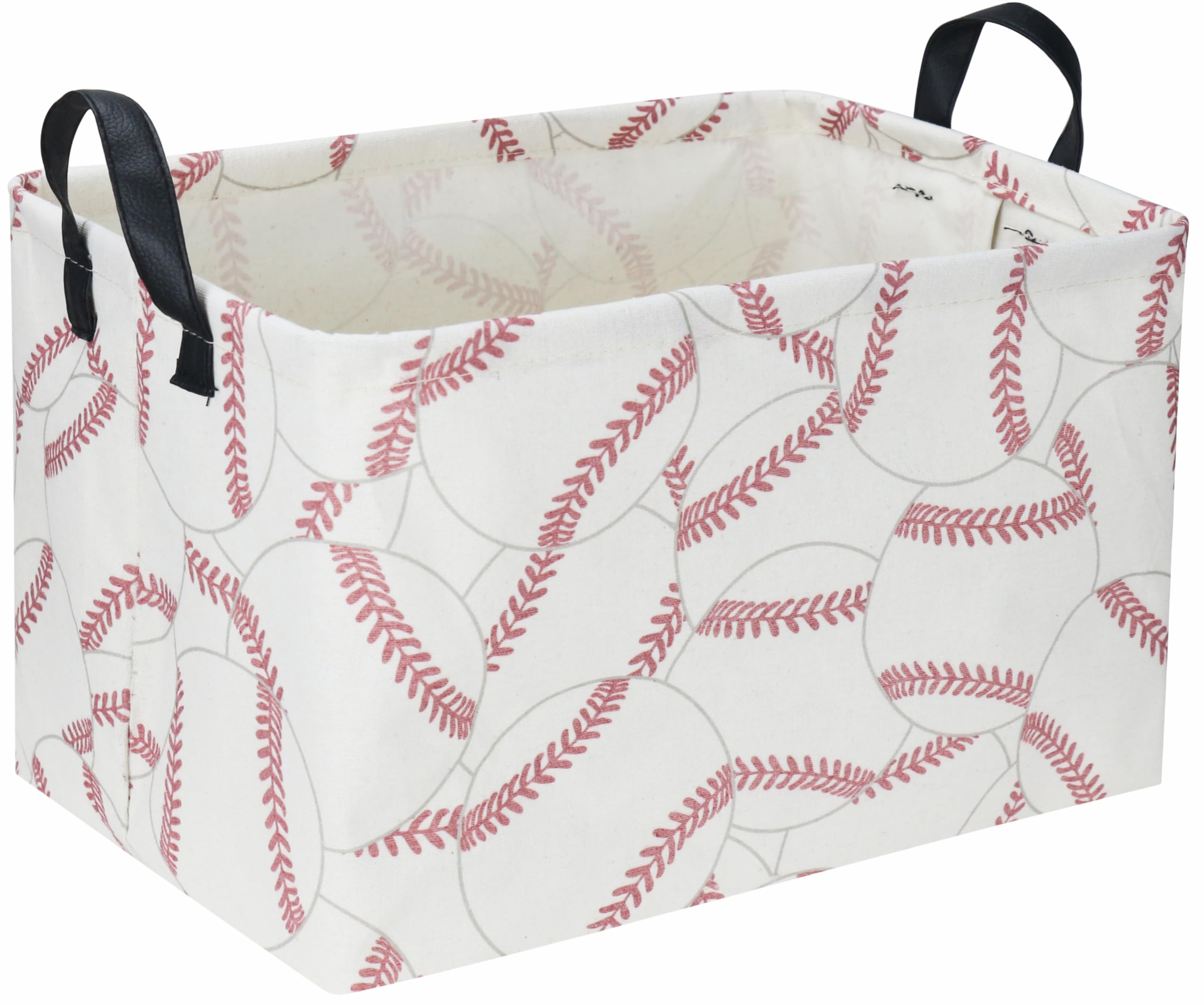 Sanjiaofen Rectangular Baseball Baskets, Sport Basket for Kids,Kids Basket, Boys Storage bins with Handles.Clothers,Toys,Books, 