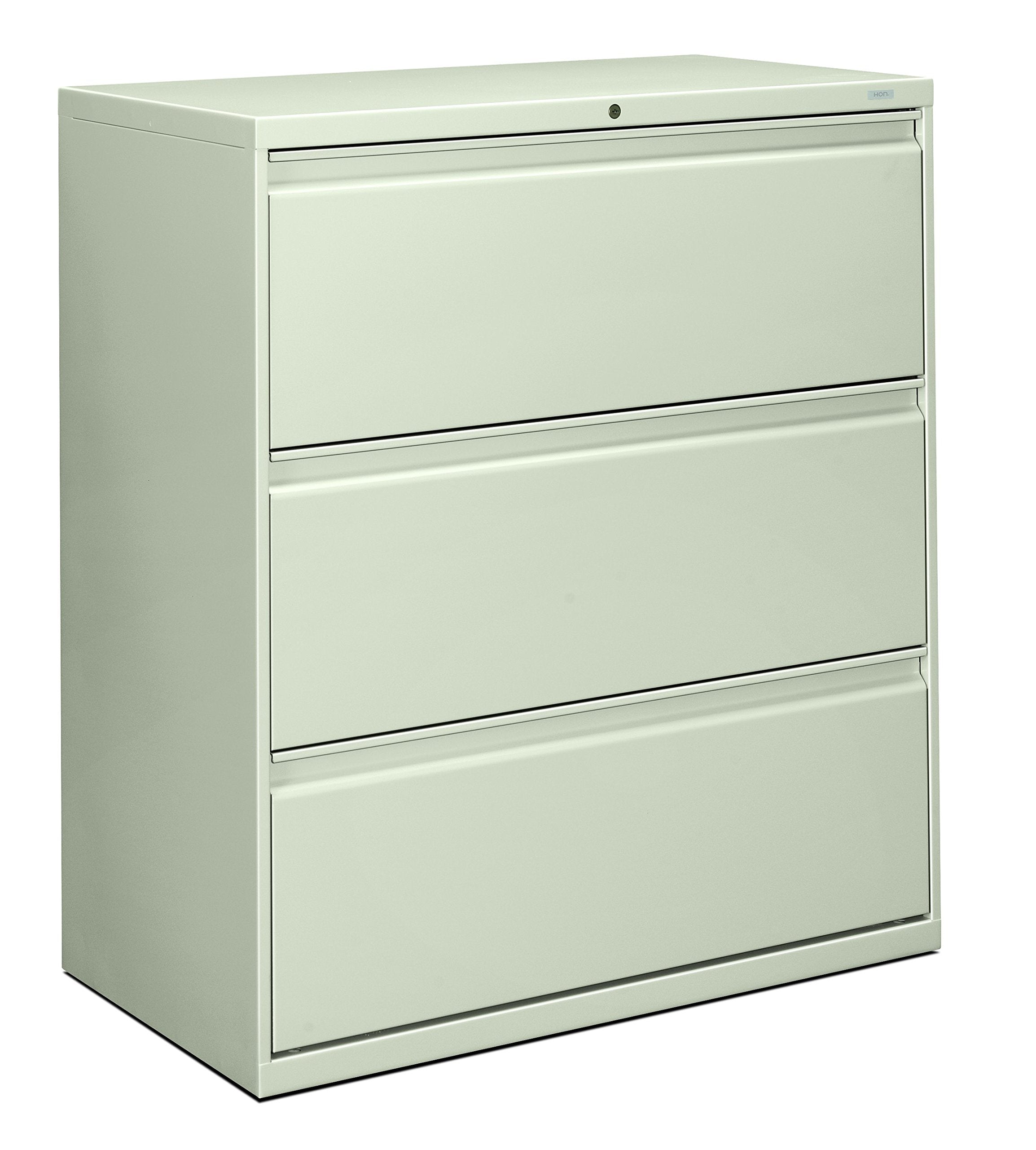 HON 883LQ 800 Series 36-Inch by 19-1/4-Inch 3-Drawer Lateral File, Light Gray