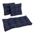 Blazing Needles Indoor/Outdoor Tufted Settee Cushion Set, Azul 3 Count