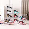 MMBABY 12 Pack Acrylic Clear Shoe Boxes- Ultra Clear Plastic Stackable Sneaker Storage For Sneakerhead.Fits US Size 15 Clear-Sid
