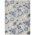 Nourison Aloha Indoor-Outdoor Blue/Grey 53 x 75 Area Rug, Easy Cleaning, Non Shedding, Bed Room, Living Room, Dining Room, Kit