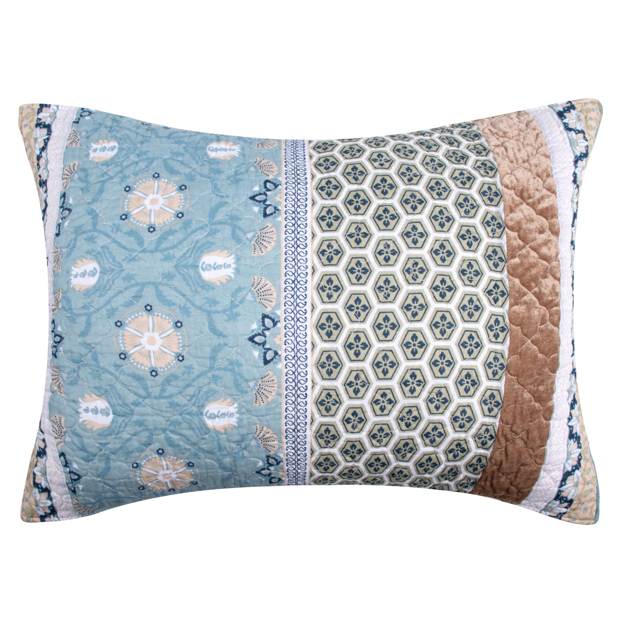Greenland Home Thalia Pillow Sham, 1 Count, Model GL-2312BS, Standard 20x26-inch, Blue