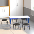 Flash Furniture Bentley Plastic Nesting Stack Stools, 11.5Height, Black (5 Pack)