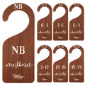 Whaline 7Pcs Wooden Baby Closet Size Dividers with Pink Velvet Bag Newborn to 24 Month Thicken Infant Wardrobe Organizers Home N