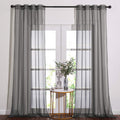 NICETOWN Dark Grey Sheer Curtains 90 inches Long 2 Panels, Grommet Top Soft Voile Sheer Airy & Lightweight Window Treatment for 
