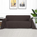 MYSKY HOME Chocolate Geometrical Sofa Covers, Couch Cover for 2 Cushion Couch, Sectional Couch Cover Living Room Sofa Throws Sof