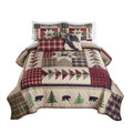 Donna Sharp Full/Queen Polyester Bedding Set - 3 Piece - Forest Point Bear Design Lodge Quilt Set with Quilt and Two Standard Pi