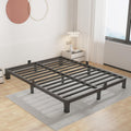 ROIL 4 inch King Size Bed Frame Metal Platform No Box Spring Needed with Round Corner Legs Mattress Stoppers Retainers 3500LBS H