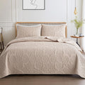 Whale Flotilla Soft Twin Quilt Bedding Set for All Seasons, Elegant Vintage Damask Ultrasonic Quilts Set, Lightweight Reversible