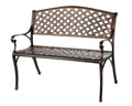 Balkene Home 61491 Patio Bench Cast Aluminum Lightweight Sturdy Bench Perfect for Relaxing Pause in Garden, Backyard Patio Baske