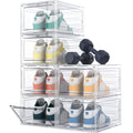 HOMIDEC Shoe Storage, 6 Pack Shoe Organizer Clear Hard Plastic Shoe Box, Shoe Boxes Clear Plastic Stackable, Shoe Boxes with Lid