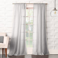 No. 918 16872 Tayla Crushed Texture Semi-Sheer Rod Pocket Curtain Panel, 50 x 63, Gray