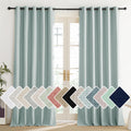 NICETOWN 100% Absolutely Blackout Linen Curtains with Thermal Insulated Liner, Seafoam Green, 62 Wide, 95 Length Energy Saving C