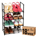 Sundaze Shoe Rack - 4 Tier Shoe Rack for Closet, Sturdy Stackable Shoe Organizer for Closet, Bedroom, Entryway, Garage, Non Wove