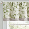 jinchan Linen Valance Curtain Farmhouse Window Decor Floral Print for Kitchen Living Room Double Layer Blackout Valance 18 Inche