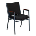 Flash Furniture 4 Pack HERCULES Series Heavy Duty Black Vinyl Stack Chair with Arms