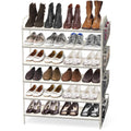 Simple Houseware 6-Tier Shoe Rack Storage Organizer w/Side Hanging Bag, White