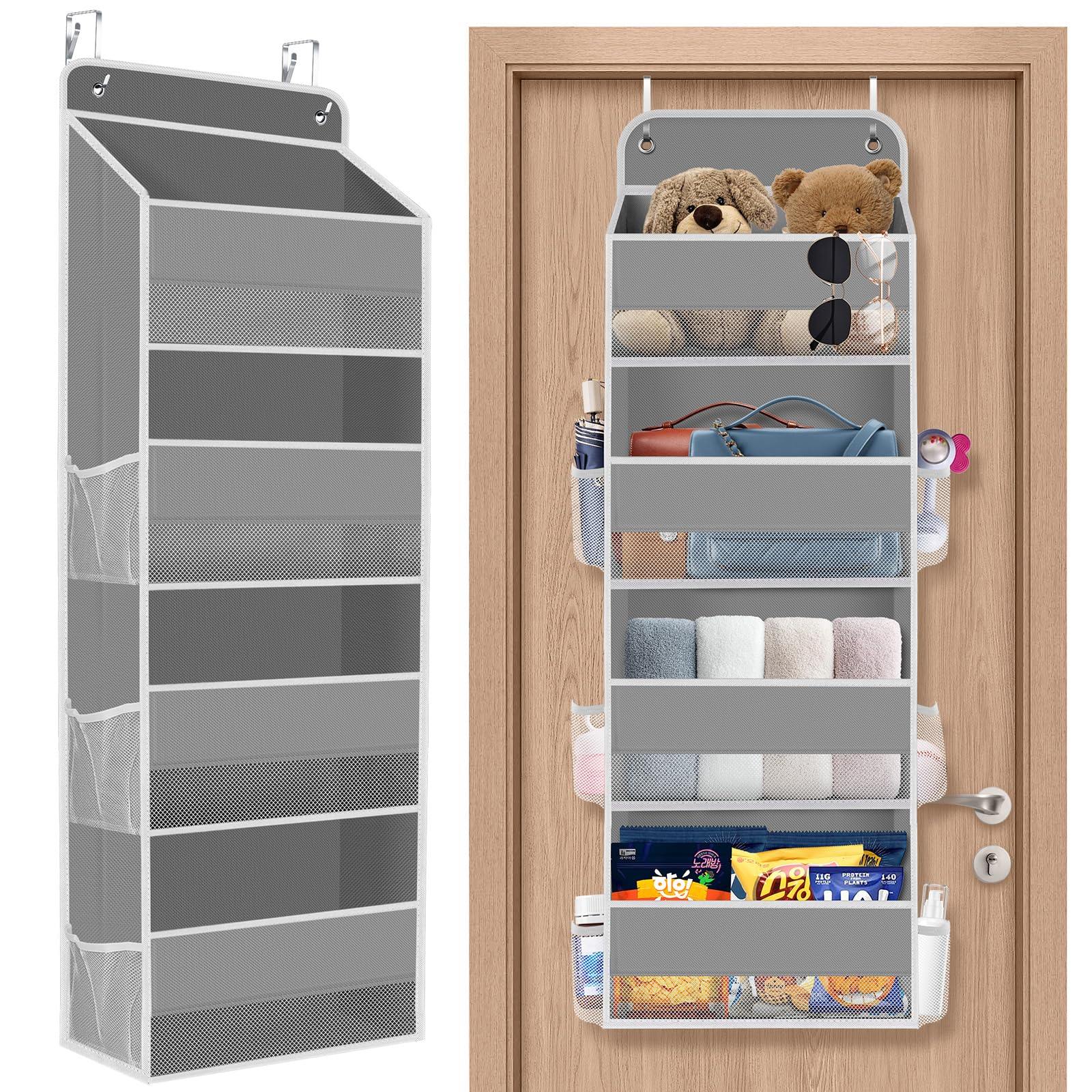 SpaceHacks 1 Pack Over The Door Organizer, Hanging Storage Organizer with Clear Window, 40lb Ultra Sturdy Large Capacity Room Or