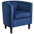 Yaheetech Velvet Accent Chair, Modern and Comfortable Armchairs, Upholstered Barrel Sofa Chair for Living Room Bedroom Waiting R
