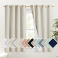 NICETOWN Natural Linen Curtains 45 Long with Noise Reducing for Small Window, 52 Wide, 2 PCs, Complete Blackout Drapes, Thermal 