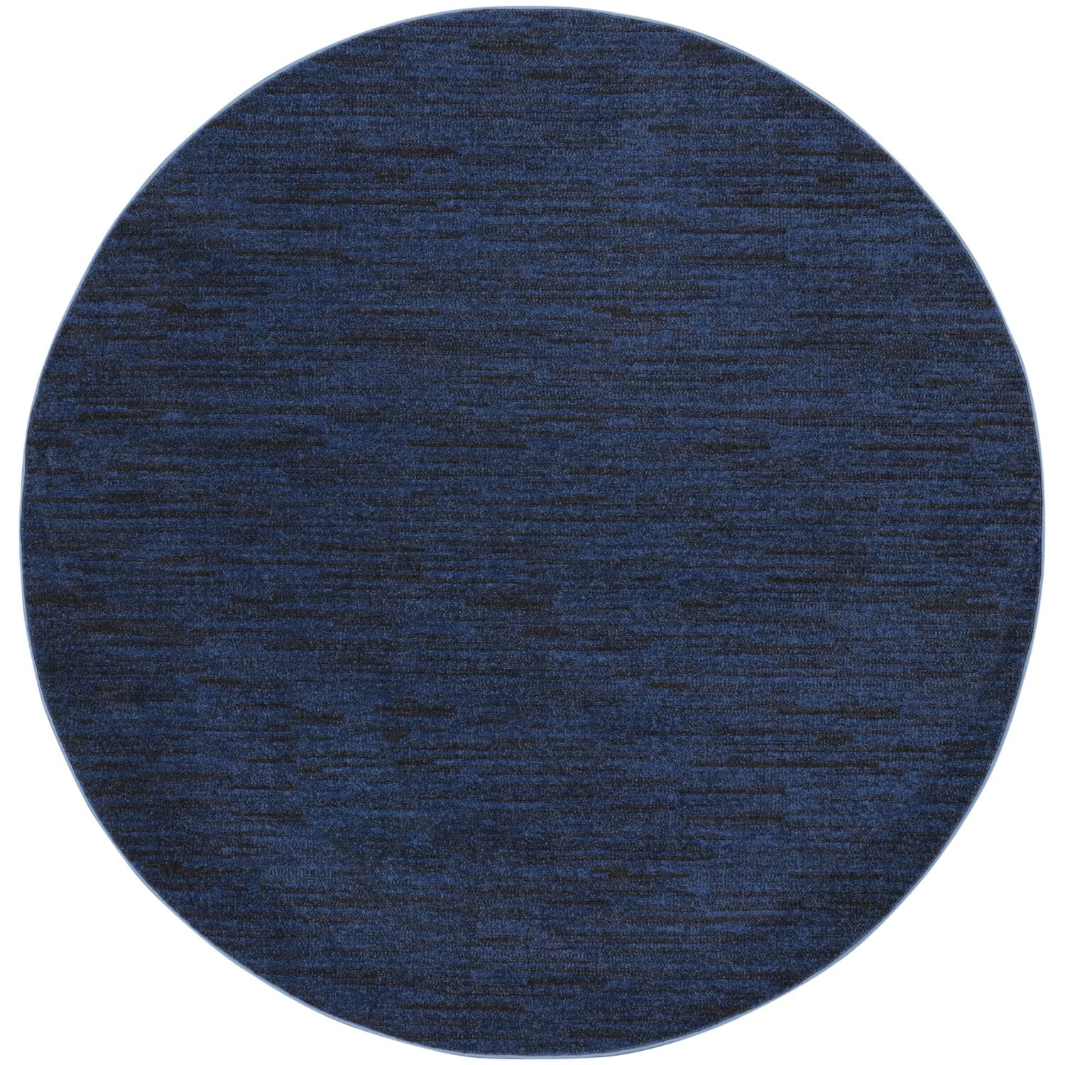 Nourison Essentials Indoor/Outdoor Midnight Blue 8 x Round Area Rug, Easy Cleaning, Non Shedding, Bed Room, Living Room, Dining