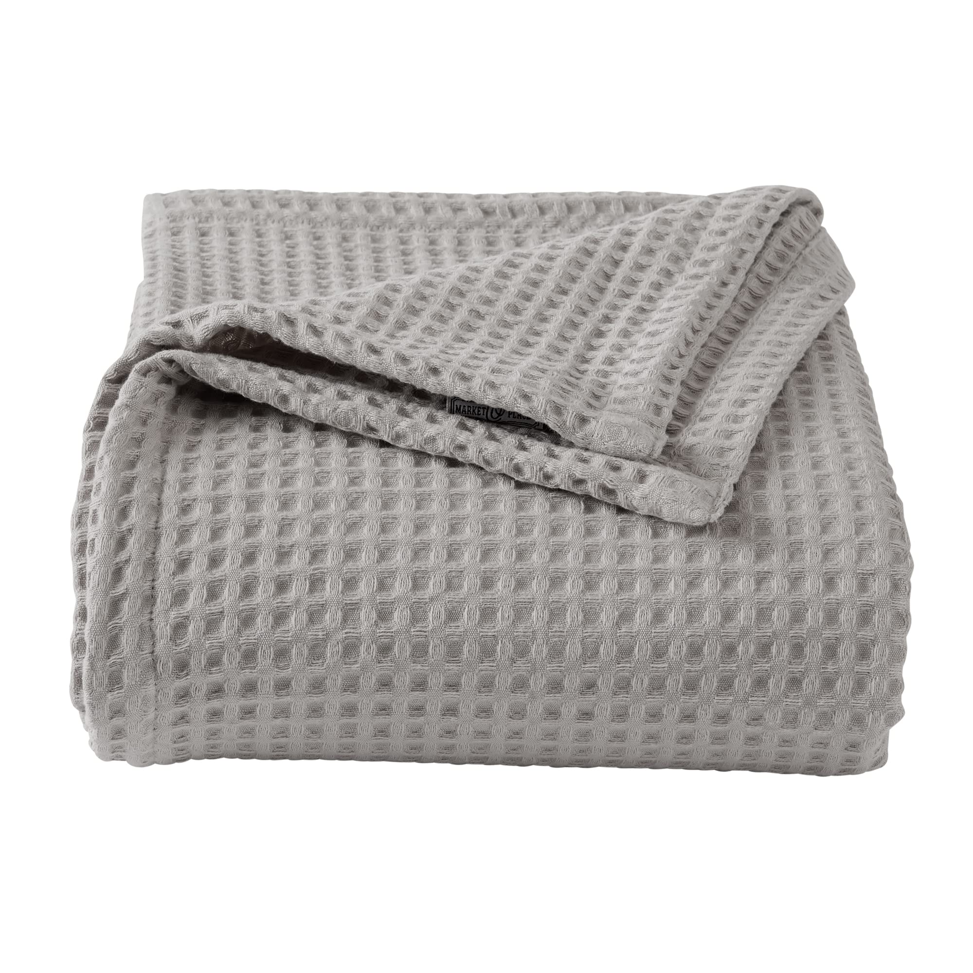 Market & Place 100% Cotton Waffle Weave Bed Blanket | Soft, Breathable, and Lightweight Blanket for All-Season | Perfect for Lay