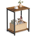 VASAGLE Side Table, Small End Table, Nightstand for Living Room, Bedroom, Office, Bathroom, Rustic Brown and Black ULET271B01