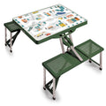 PICNIC TIME Folding Picnic, Camping, Outdoor Table with Umbrella Hole, 36.5 x 5 x 17.5, Play Town - Green