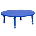 Flash Furniture Wren 45 Round Natural Plastic Height AdjusTable with Rounded Safety Corners Activity Table with Rounded Safety C