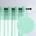 Aqua Curtains 84 Inch Length for Bedroom 2 Panel Grommet Drape Sheer Linen Textured Beach Coastal Peaceful Seaside Ocean Curtain