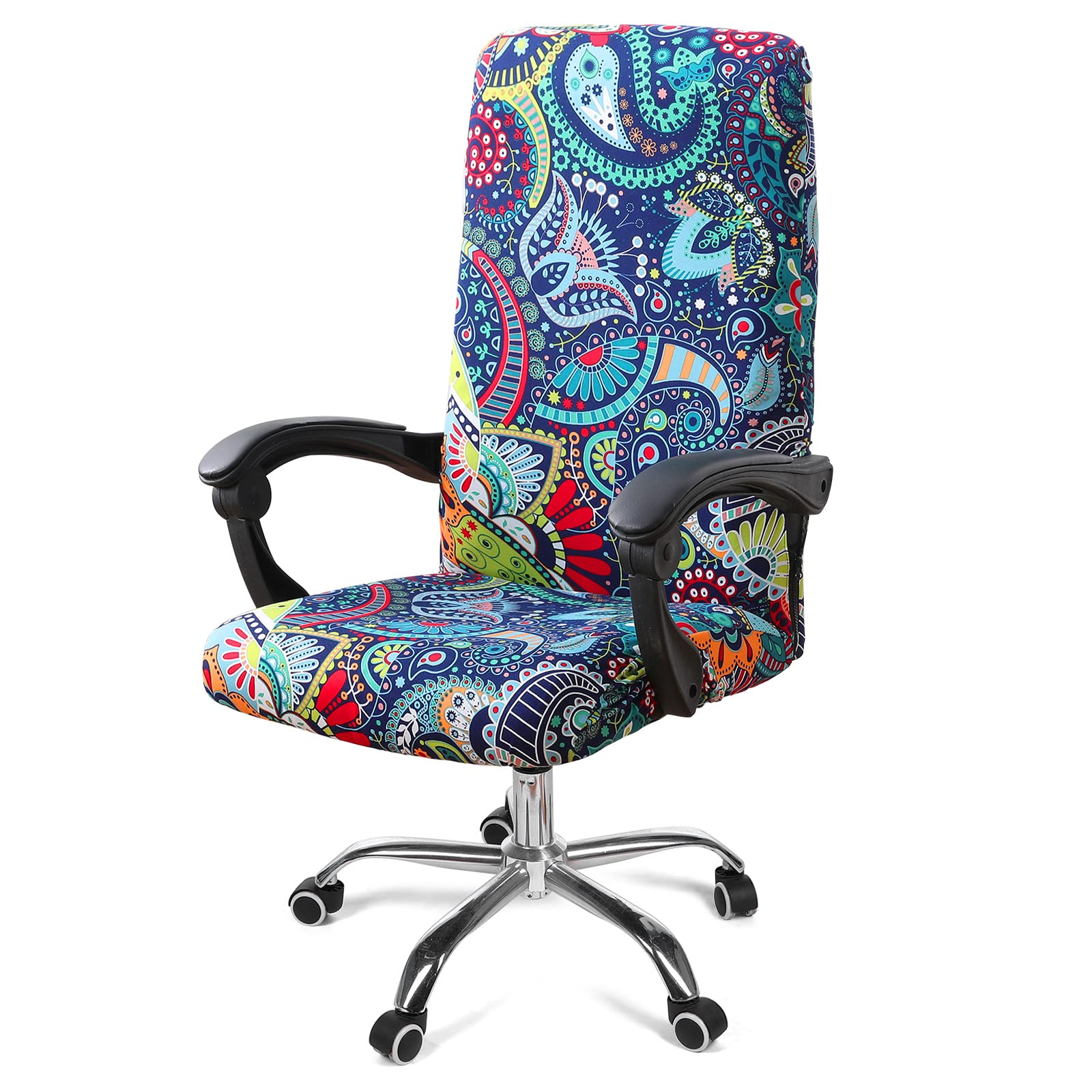 Smiry Stretch Printed Computer Office Chair Covers, Soft Fit Universal Desk Rotating Chair Slipcovers, Removable Washable Anti-D
